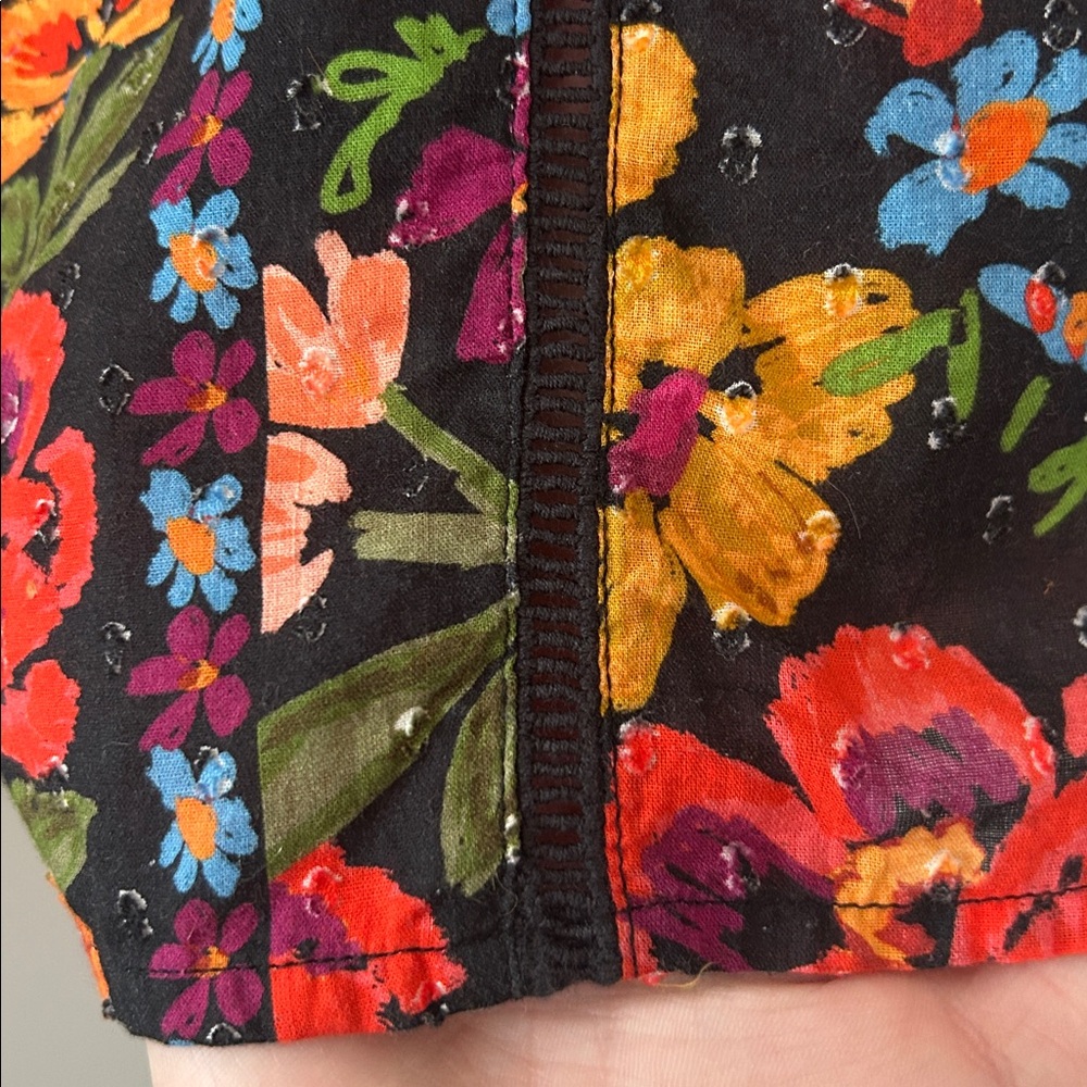 Farm Rio Boho Floral Ruffle‎ Top Size Medium Spring Bananas Flowy Tropical - Picture 6 of 11